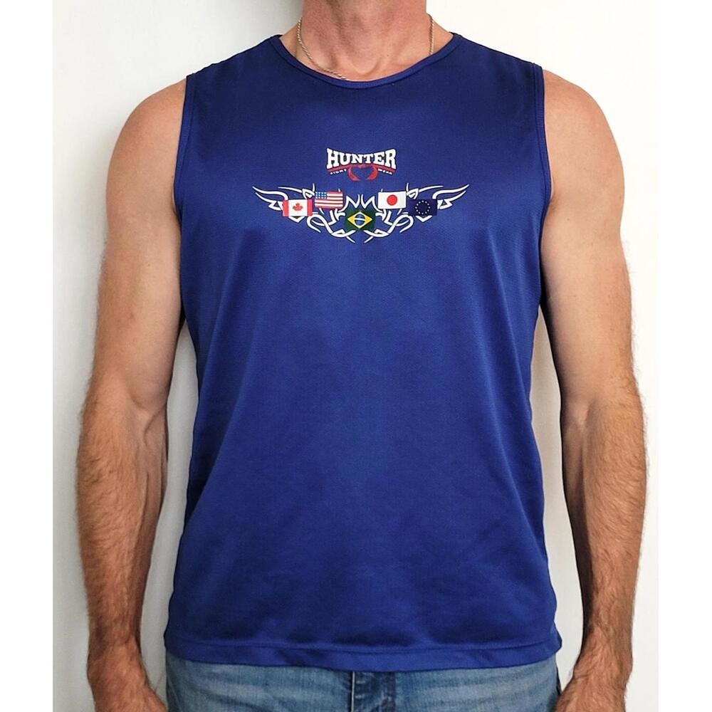 Hunter Sports Men’s Large Blue Athletic Tank Top w/ Graphic